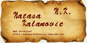 Nataša Kalanović vizit kartica